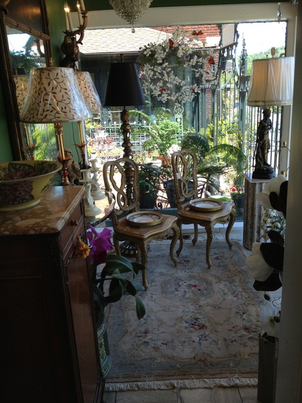 Antique Italian chairs, Antiques Asheville, NC, lampshades,lamp repair